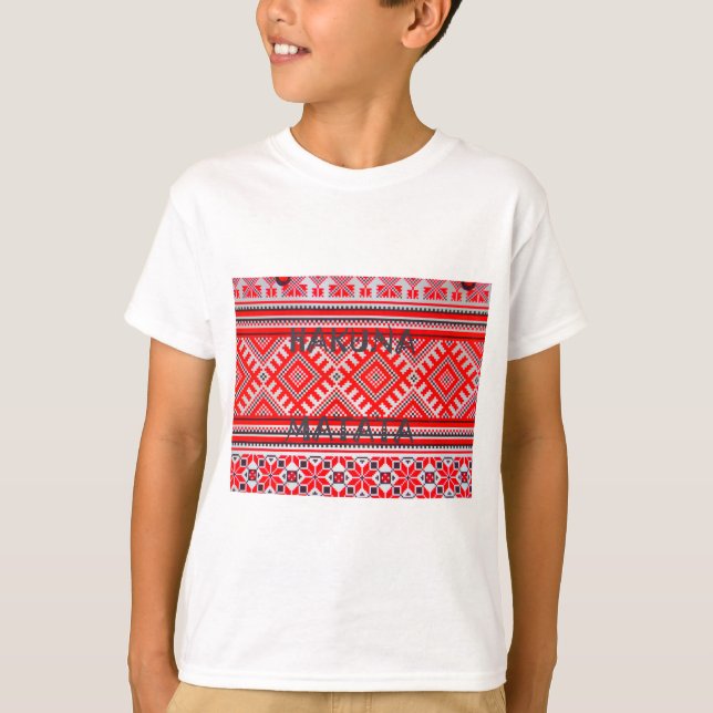 Hakuna Matata - Inga bekymmer Swahili Art Collecti Tee Shirt (Framsida)