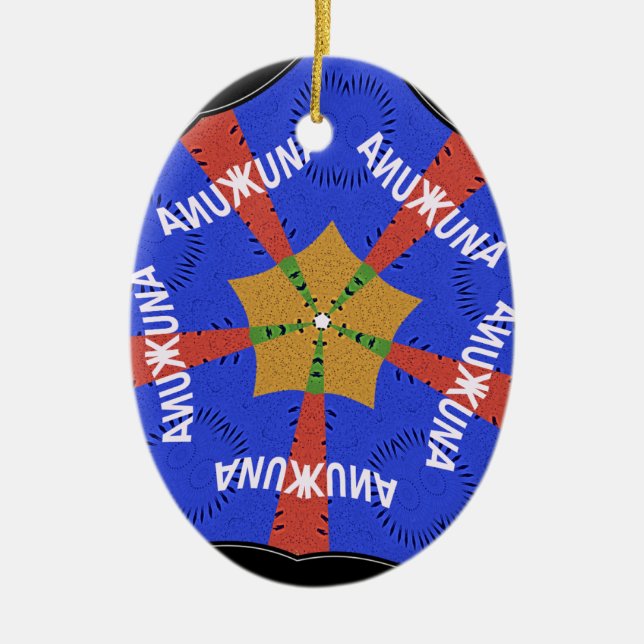 Hakuna Matata Iridiscent Blue Julgransprydnad Keramik (Framsidan)