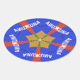 Hakuna Matata Iridiscent Blue Ovalt Klistermärke