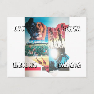 Hakuna Matata Jambo Kenya Postcard Vågrät Temp Vykort