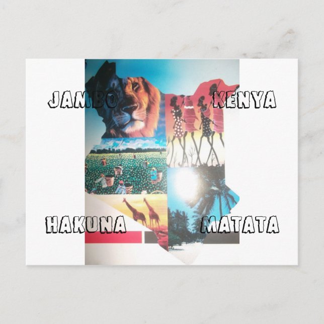 Hakuna Matata Jambo Kenya Postcard Vågrät Temp Vykort (Framsida)