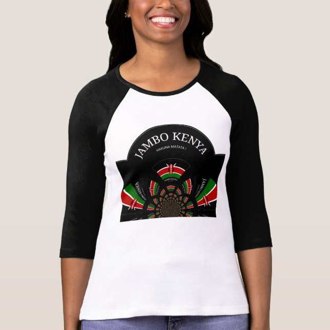 Hakuna Matata Jambo Kenya Sleeve Raglan T-Shirt (Framsida)