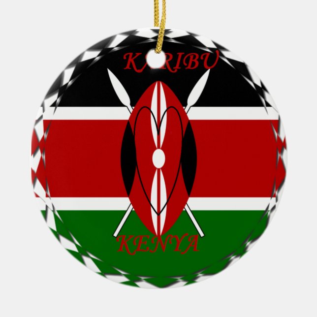 Hakuna matata Karaibu Kenya Julgransprydnad Keramik (Framsidan)