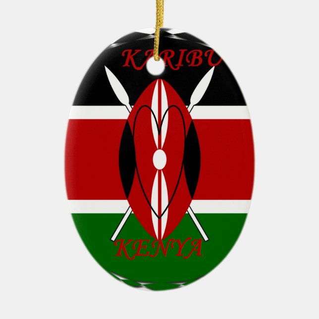 Hakuna matata Karaibu Kenya Julgransprydnad Keramik (Framsidan)