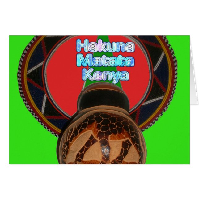 Hakuna Matata Kenya Art Print Customize Product Hälsningskort (Framsidan Horizontal)