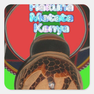Hakuna Matata Kenya Art Skriv ut Fyrkantigt Klistermärke