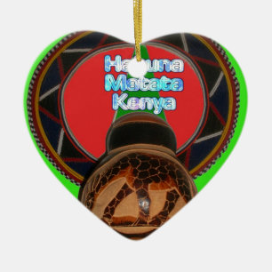 Hakuna Matata Kenya Art Skriv ut Julgransprydnad Keramik