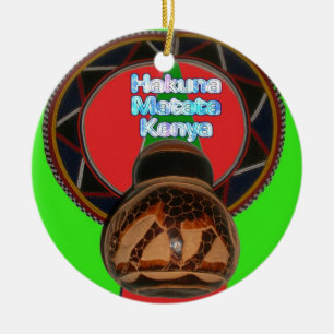 Hakuna Matata Kenya Art Skriv ut Julgransprydnad Keramik