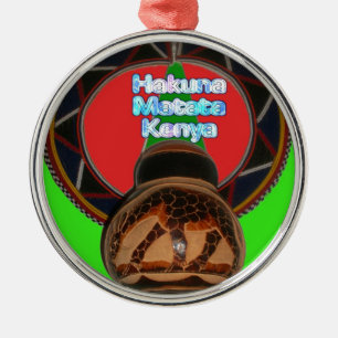 Hakuna Matata Kenya Art Skriv ut Julgransprydnad Metall