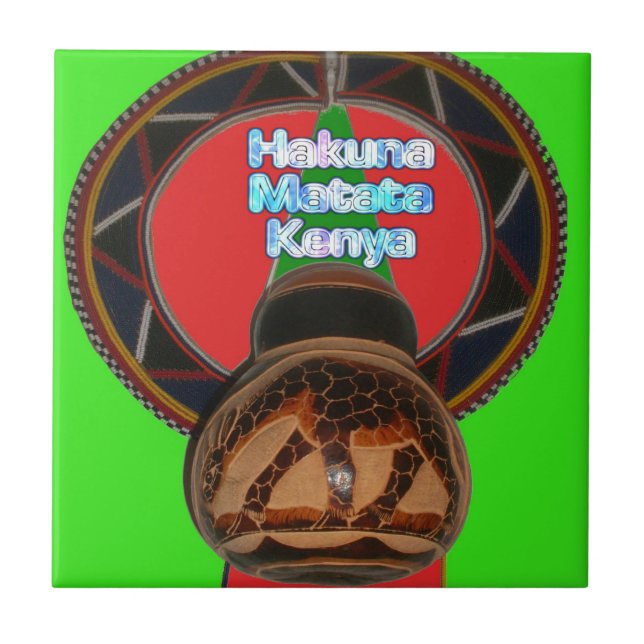 Hakuna Matata Kenya Art Skriv ut Kakelplatta (Framsidan)