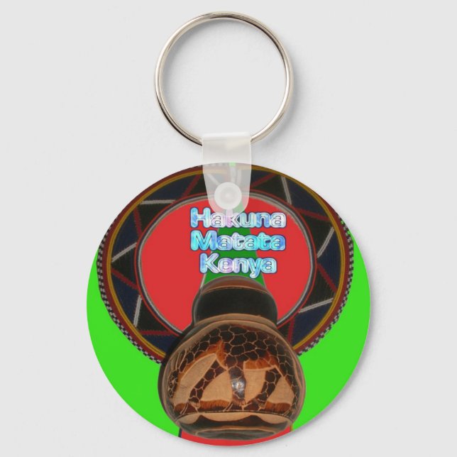 Hakuna Matata Kenya Art Skriv ut Nyckelring (Framsida)