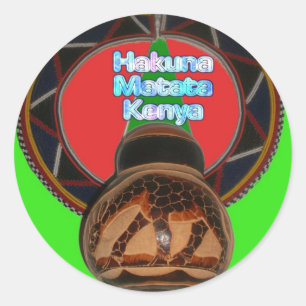 Hakuna Matata Kenya Art Skriv ut Runt Klistermärke