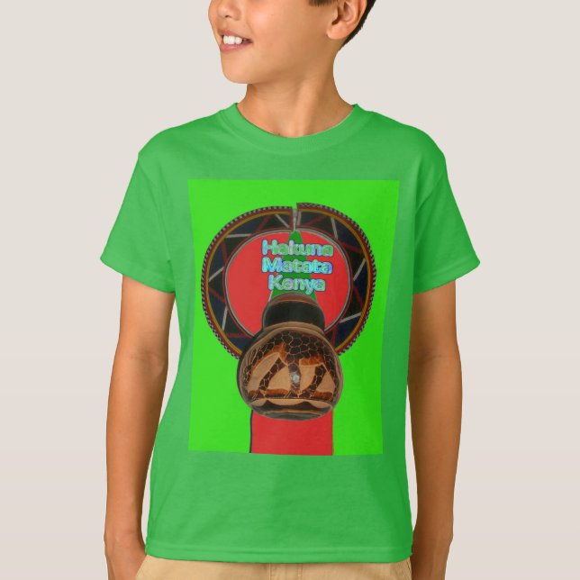 Hakuna Matata Kenya Art Skriv ut T Shirt (Framsida)