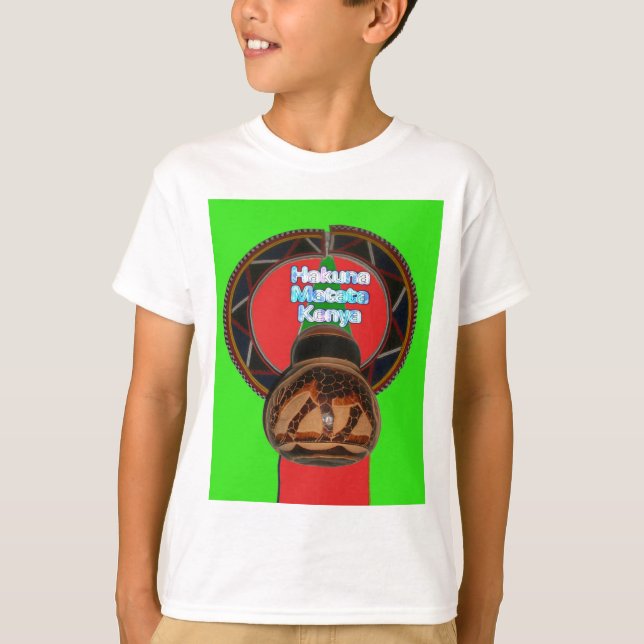 Hakuna Matata Kenya Art Skriv ut T Shirt (Framsida)