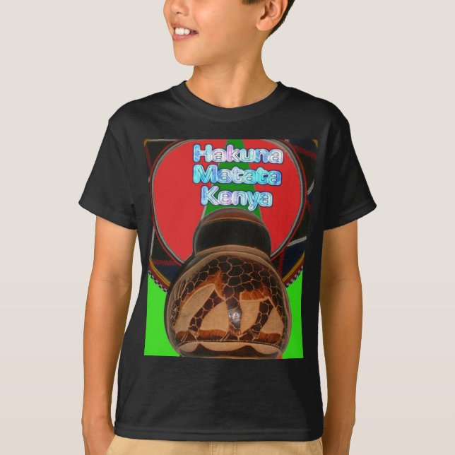 Hakuna Matata Kenya Art Skriv ut Tee (Framsida)