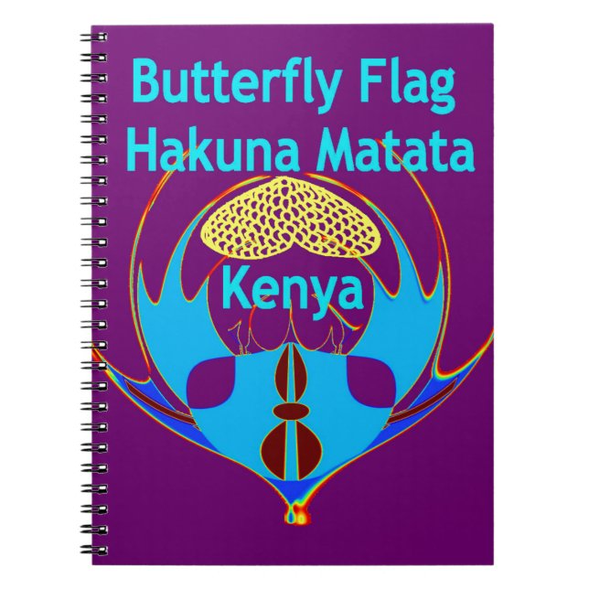 "Hakuna Matata Kenya" Butterfly Art Print/Graphic Anteckningsbok Med Spiral (Framsidan)