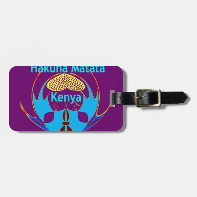 "Hakuna Matata Kenya" Butterfly Art Print/Graphic Bagagebricka (Horisontell Framsida)