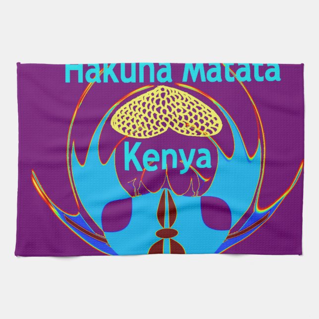"Hakuna Matata Kenya" Butterfly Art Print/Graphic Kökshandduk (Horisontell)