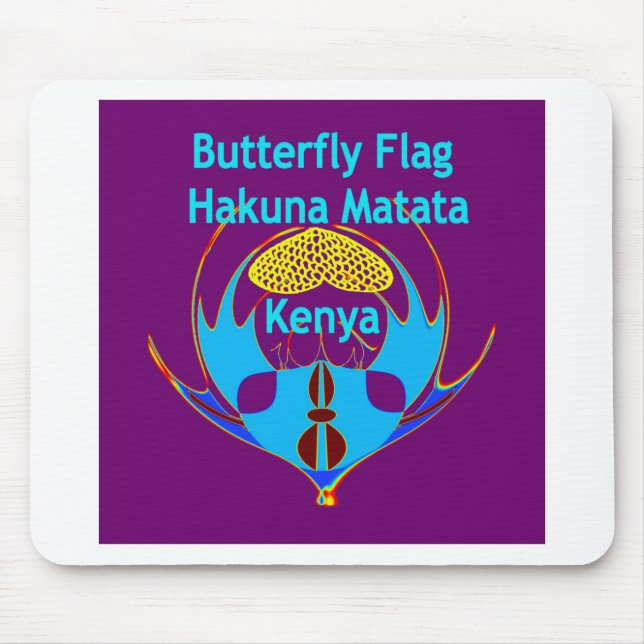 Hakuna Matata Kenya - Butterfly Art Print/Graphic Musmatta (Framsidan)