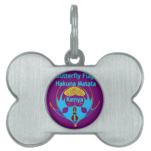 "Hakuna Matata Kenya" Butterfly Art Print/Graphic Namnbricka Husdjur