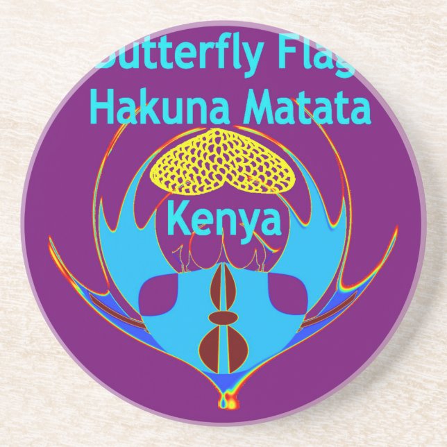 "Hakuna Matata Kenya" Butterfly Art Print/Graphic Underlägg (Framsidan)