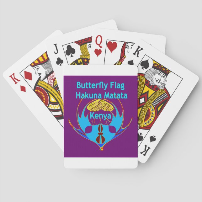 "Hakuna Matata Kenya" Fjäril Konsttryck/Grafik Spel Kort (Baksidan)