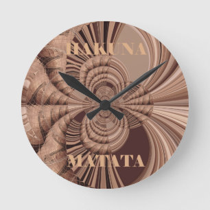 Hakuna Matata Kenya giraff Safari vävde Sourveni Rund Klocka