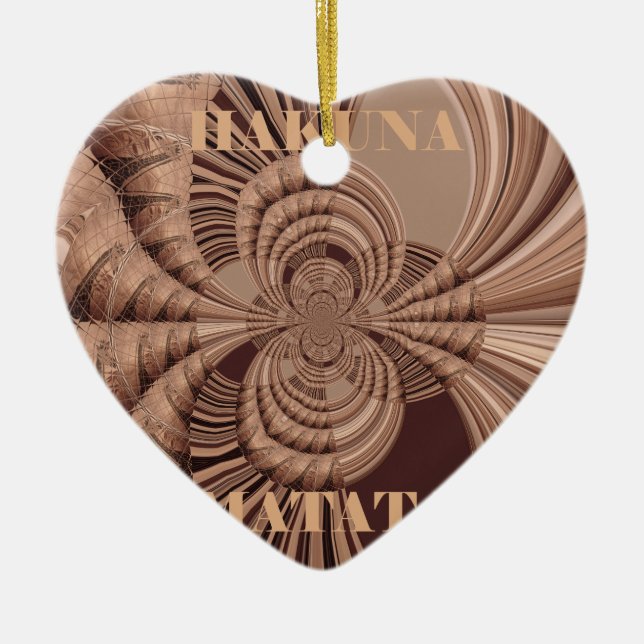 Hakuna Matata Kenya Giraffe Safari Woven Sourveni Julgransprydnad Keramik (Framsidan)