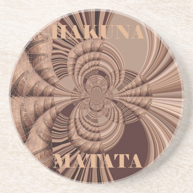 Hakuna Matata Kenya Giraffe Safari Woven Sourveni Underlägg Sandsten (Framsidan)