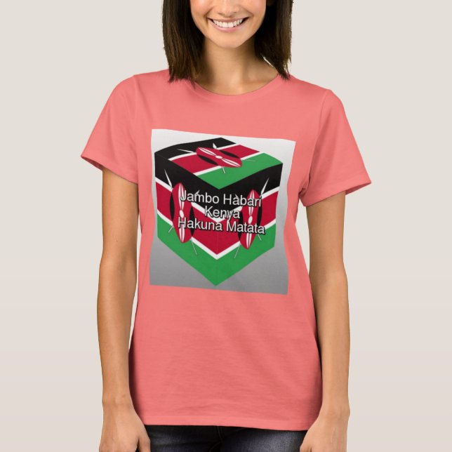 Hakuna Matata Kenya Skapar din egen vackra Flagga T-shirt (Framsida)