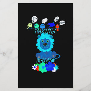 Hakuna Matata Lejon Art-utskrift Brevpapper