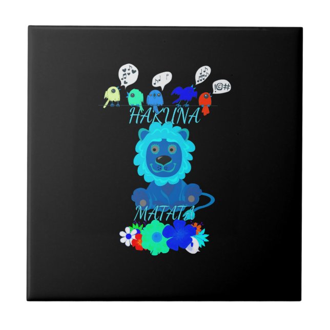 Hakuna Matata Lejon Art-utskrift Kakelplatta (Framsidan)