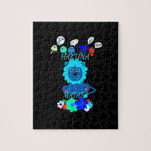 Hakuna Matata Lejon Art-utskrift Pussel (Vertikal)