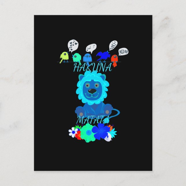 Hakuna Matata Lejon Art-utskrift Vykort (Framsida)