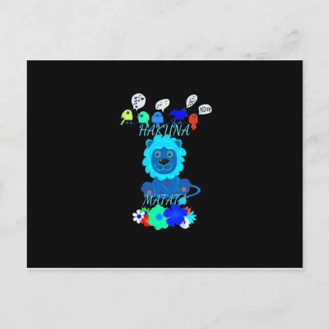 Hakuna Matata Lejon Art-utskrift Vykort (Framsida)