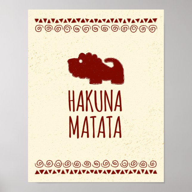 Hakuna Matata Lejon Poster (Framsidan)