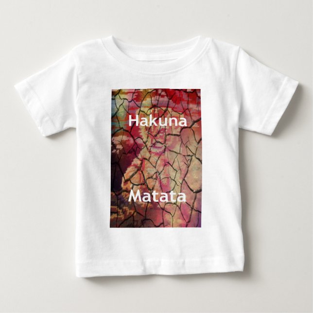Hakuna Matata lejon, torrt krackad lera T-shirt (Framsida)