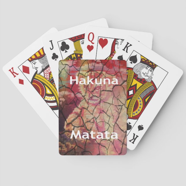 Hakuna Matata Lejon Unge Design Kortlek (Baksidan)