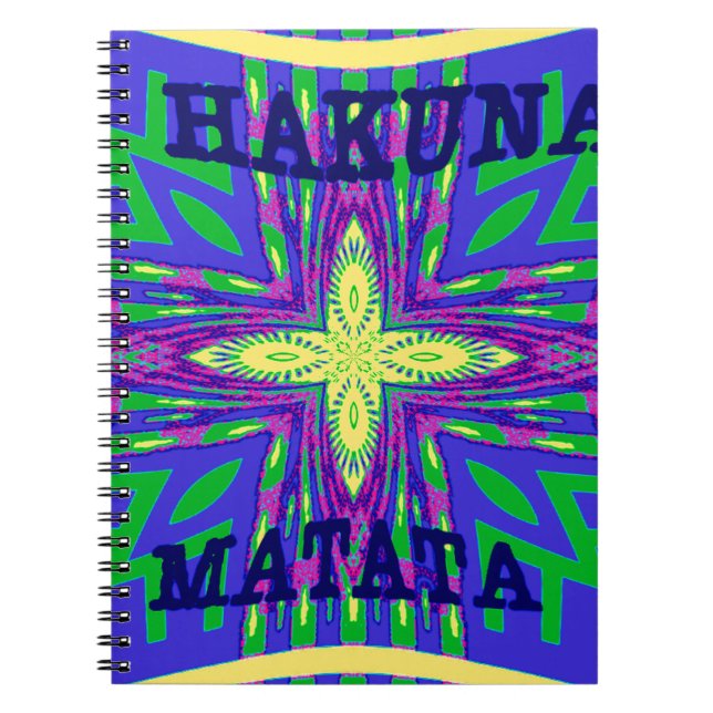 Hakuna matata Mombasa Kanga Anteckningsbok Med Spiral (Framsidan)