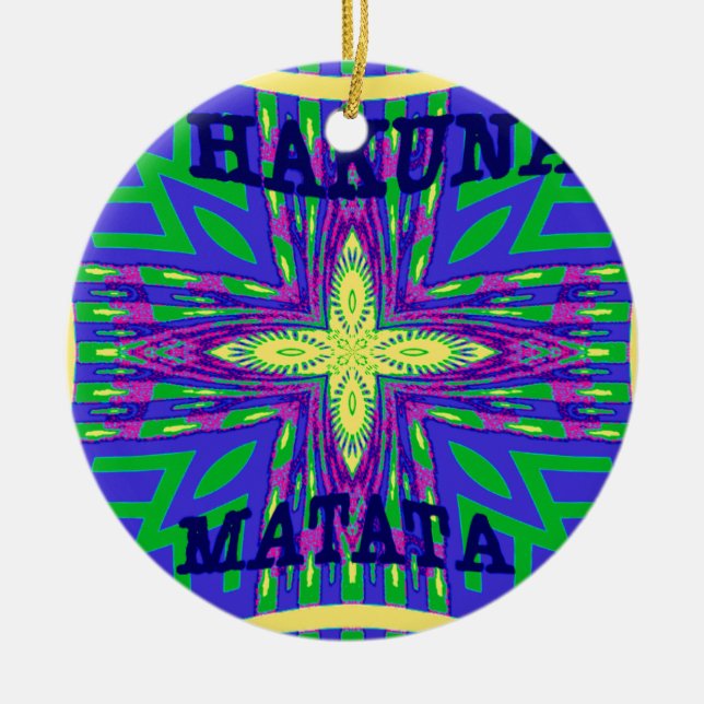 Hakuna matata Mombasa Kanga Julgransprydnad Keramik (Framsidan)