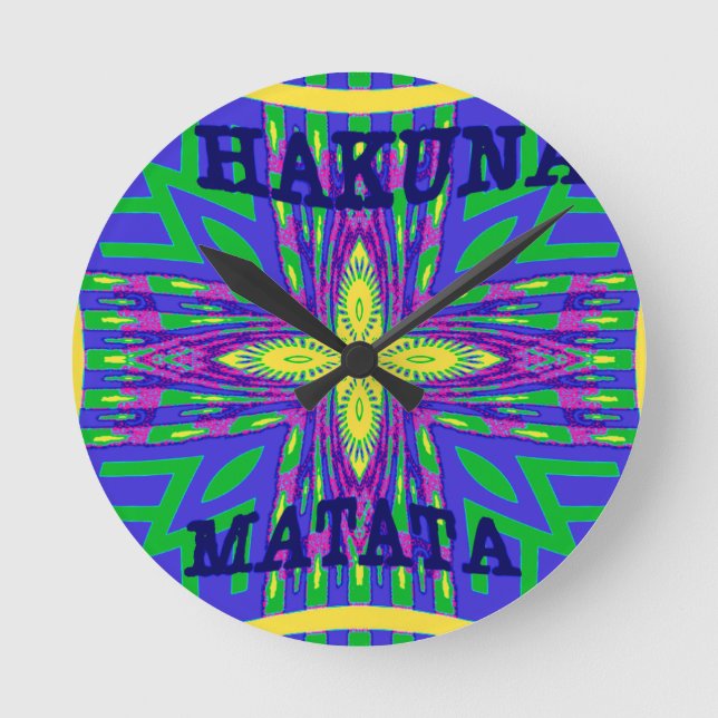 Hakuna matata Mombasa Kanga Rund Klocka (Framsida)