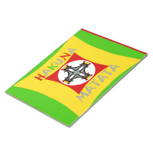 Hakuna Matata Rasta Färg Red Golden Grönt Anteckningsblock