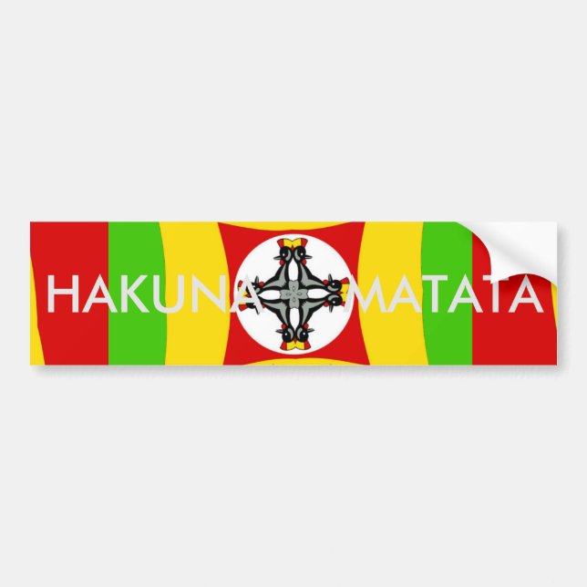Hakuna Matata Rasta Färg Red Golden Grönt Bildekal (Framsidan)