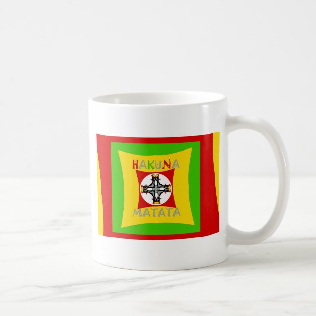 Hakuna Matata Rasta Färg Red Golden Grönt Kaffemugg (Höger)