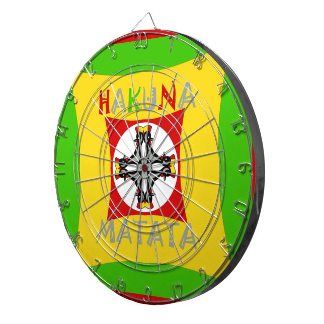 Hakuna Matata Rasta Färg Red Golden Grönt Piltavla (Högra Framsidan)