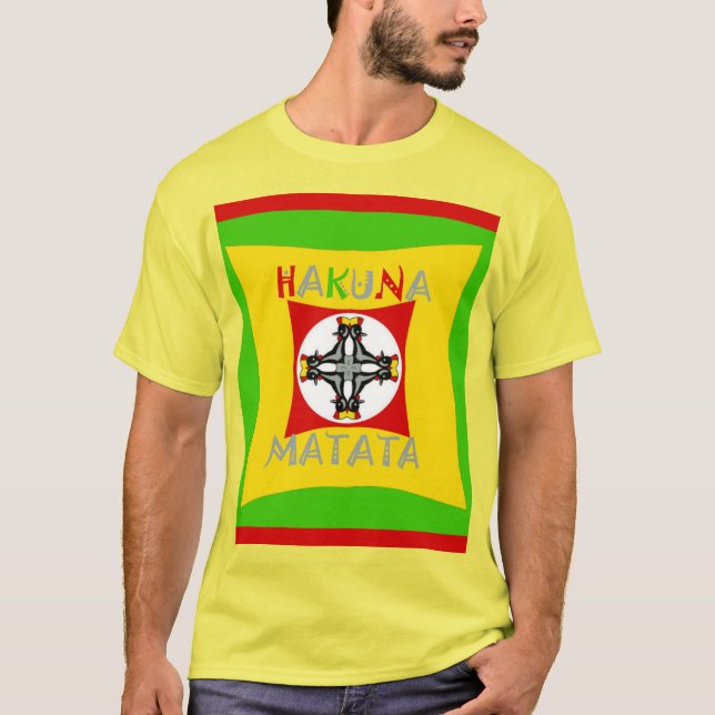 Hakuna Matata Rasta Färg Red Golden Grönt Tröja (Framsida)