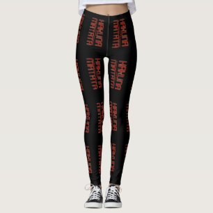 Hakuna Matata Red Black helg Lounging underbar Leggings