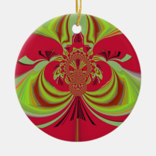 Hakuna Matata Red gult design Julgransprydnad Keramik