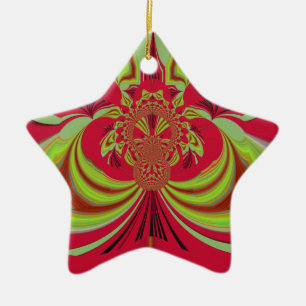 Hakuna Matata Red gult design Julgransprydnad Keramik