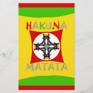 Hakuna Matata Roligt Rasta Färg: Vibrant & Carefre Brevpapper